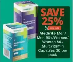 Checkers Hyper Medirite Men/ Men 50+/ Women/ Women 50+ Multivitamin Capsules offer