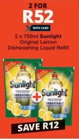 Checkers Hyper Sunlight Original Lemon Dishwashing Liquid Refill offer