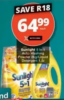 Checkers Hyper Sunlight 5 in 1 Auto Washing Powder/ Liquid Detergent offer