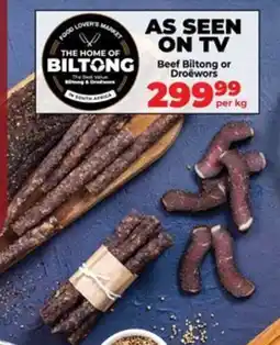 Food Lover's Market Beef Biltong or Droewors offer