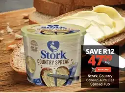Checkers Stork Country Spread 40% Fat Spread Tub offer