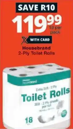 Checkers Housebrand 2-Ply Toilet Rolls offer