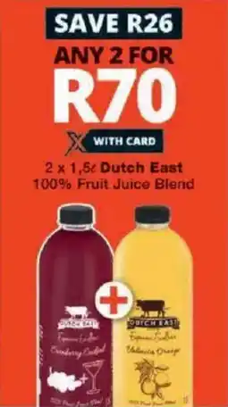 Checkers Dutch East 100% Fruit Juice Blend offer