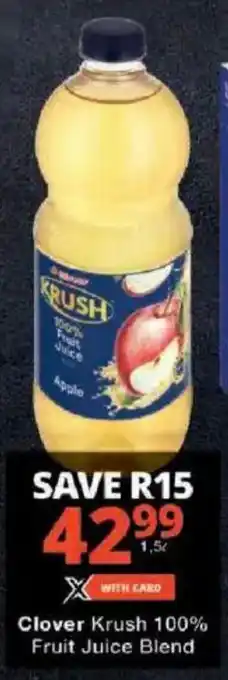 Checkers Clover Krush 100% Fruit Juice Blend offer