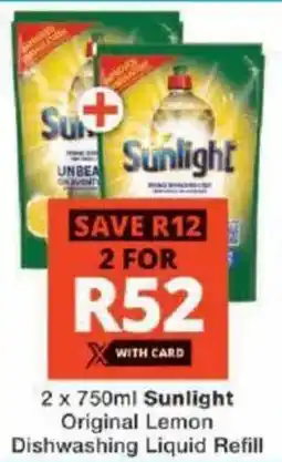 Checkers Sunlight Original Lemon Dishwashing Liquid Refill offer