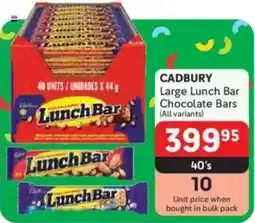 Makro CADBURY Large Lunch Bar Chocolate Bars offer