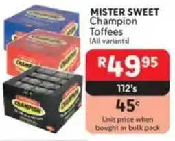 Makro MISTER SWEET Champion Toffees offer