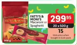 Makro FATTI'S & MONI'S Macaroni or Spaghetti offer