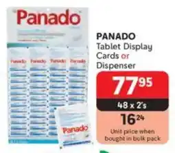 Makro PANADO Tablet Display Cards or Dispenser offer