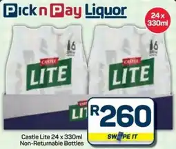Pick n Pay Castle Lite Non-Returnable Bottles offer