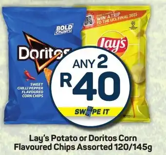 Pick n Pay Lay's Potato or Doritos Corn Flavoured Chips Assorted offer