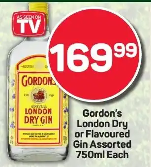 Pick n Pay Gordon's London Dry or Flavoured Gin Assorted offer