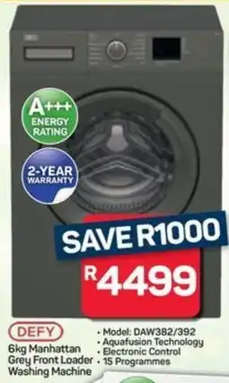 Pick n Pay DEFY Manhattan Grey Front Loader Washing Machine offer