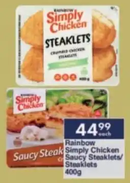 President Hyper Rainbow Simply Chicken Saucy Steaklets/ Steaklets offer
