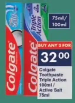 President Hyper Colgate Toothpaste Triple Action/ Active Salt offer
