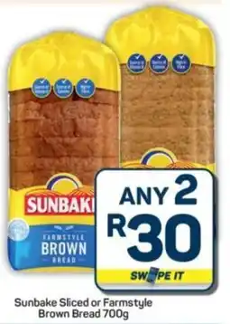 Pick n Pay Hypermarket Sunbake Sliced or Farmstyle Brown Bread offer