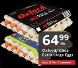 Oxford Freshmarket Oxford/ Chez Extra Large Eggs offer