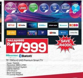 Pick n Pay Hisense - 75" (190cm) UHD Premium Smart TV offer