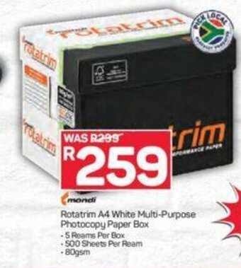 Pick n Pay Mondi - Rotatrim A4 White Multi-Purpose Photocopy Paper Box offer