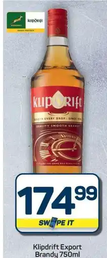 Pick n Pay Hypermarket KLIPDRIFT EXPORT BRANDY 750ml offer