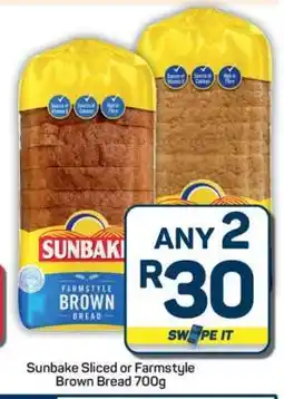 Pick n Pay Hypermarket Sunbake Sliced or Farmstyle Brown Bread 700g offer