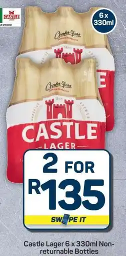 Pick n Pay Hypermarket Castle Lager 6x330ml Non-returnable Bottles offer