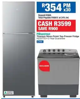 OK Furniture Hisense Titanium Silver-Finish Top-Freezer Fridge H225TTS offer