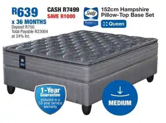 OK Furniture 152cm Hampshire Pillow-Top Base Set offer