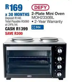 OK Furniture DEFY 2-Plate Mini Oven MOH2330BL offer