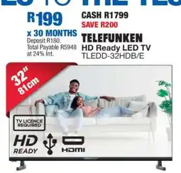 OK Furniture TELEFUNKEN HD Ready LED TV TLEDD-32HDB/E offer