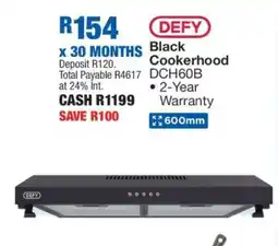OK Furniture Defy Black Cookerhood DCH60B offer