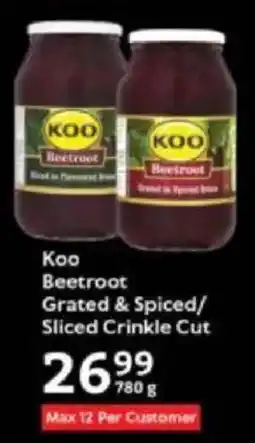 Oxford Freshmarket Koo Beetroot Grated & Spiced/ Sliced Crinkle Cut offer