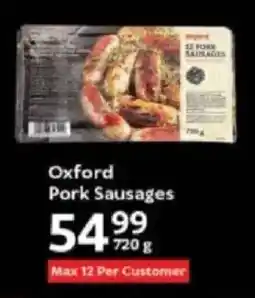 Oxford Freshmarket Oxford Pork Sausages offer