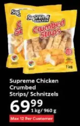 Oxford Freshmarket Supreme Chicken Crumbed Strips/ Schnitzels offer