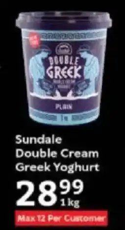 Oxford Freshmarket Sundale Double Cream Greek Yoghurt offer