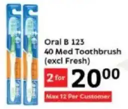 Oxford Freshmarket Oral B 123 40 Med Toothbrush offer