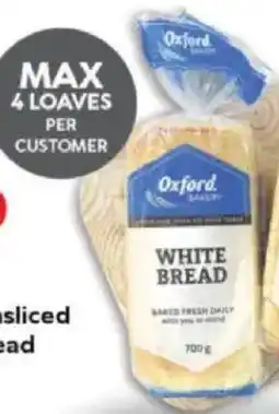 Oxford Freshmarket Oxford Sliced/Unsliced White Bread offer