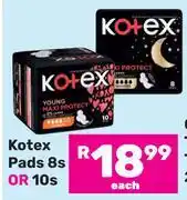 Game Kotex Pads (8's Pack Or 10's Pack)-Each offer