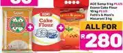 Game Ace Samp 5Kg, Econo Cake Flour 10Kg & Fatti's & Moni's Macaroni 3kg-For All offer