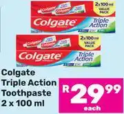 Game Colgate Triple Action Toothpaste-2 x 100ml offer