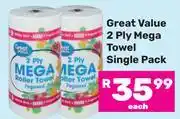 Game Great Value 2 Ply Mega Towel (Single Pack)-Each offer