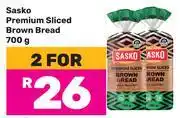 Game Sasko Premium Sliced Brown Bread-For 2 x 700g offer