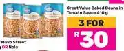Game Great Value Baked Beans In Tomato Sauce-For 3 x 410g offer