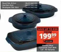 Checkers Hyper Graded Blue Casserole Dish With Lid offer