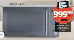 Checkers Hyper Platinum Silver Mirror Glass Microwave Oven offer