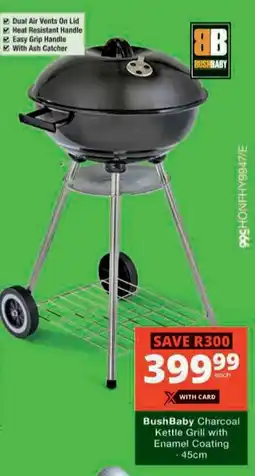Checkers Hyper BushBaby Charcoal Kettle Grill with Enamel Coating offer