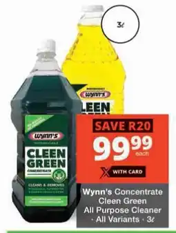Checkers Hyper Wynn's Concentrate Cleen Green All Purpose Cleaner offer
