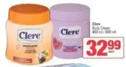 Spar Clere Body Cream offer