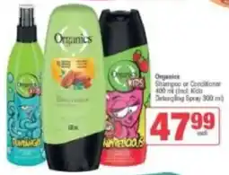 Spar Organics Shampoo or Conditioner offer