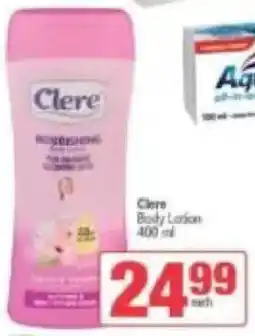 Spar Clere Body Lotion offer